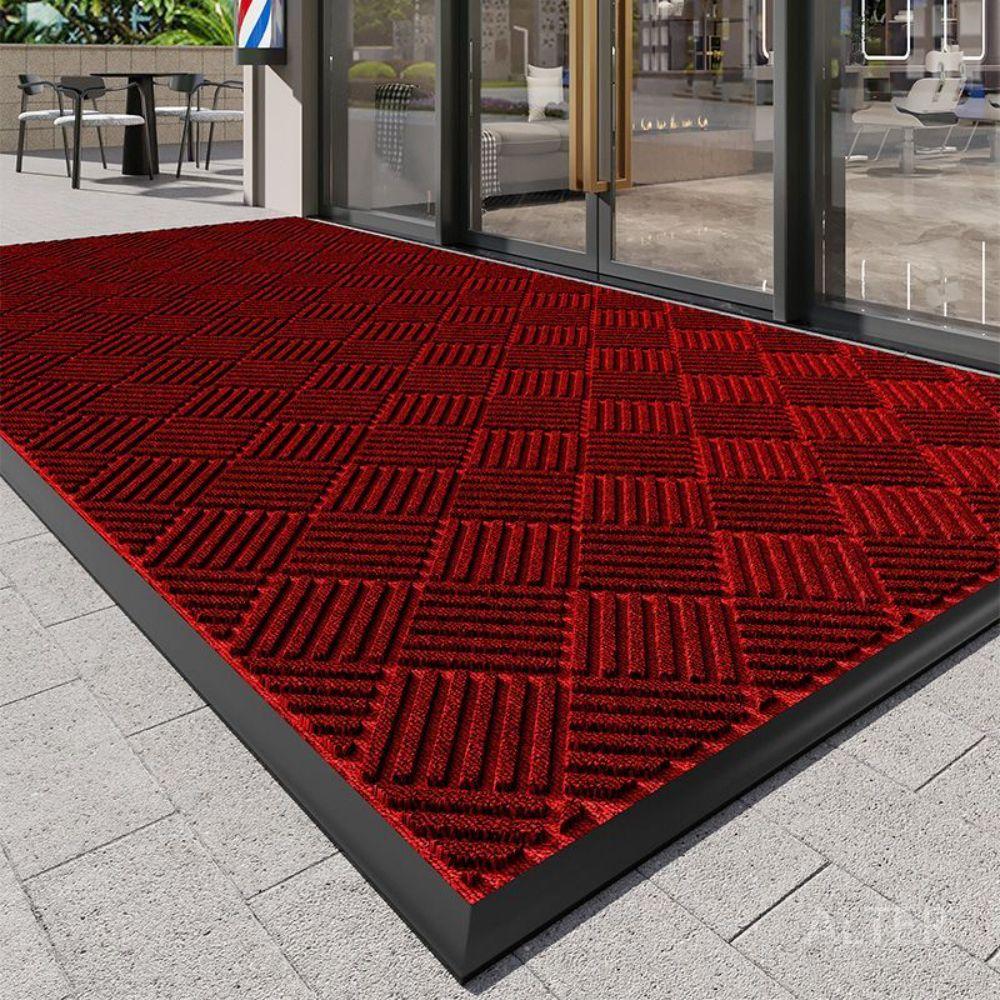 업소용 카페트 현관발매트 고무 코일 롤매트 베란다 브러시드 러버 엣지-다크 100x120cm - 상품 이미지