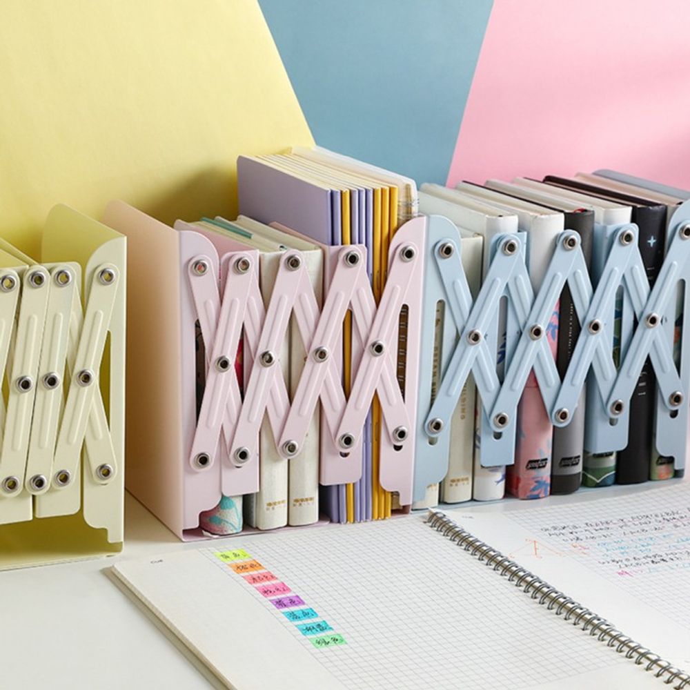 북트레이 자바라 길이조절책꽂이 블랙