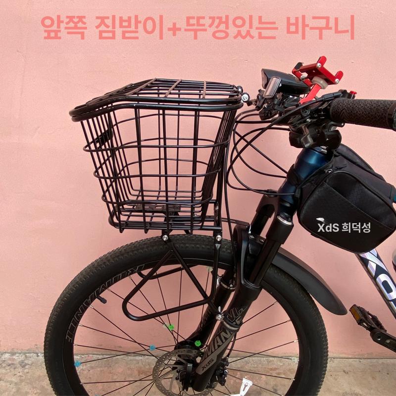 전기자전거 바구니 배달 고정 전동킥보드 메쉬 자전거가방 앞가방 악세사리 수납 바이시클 앞 짐받이+실선 강철 앞 바구니 - 상세 이미지 2