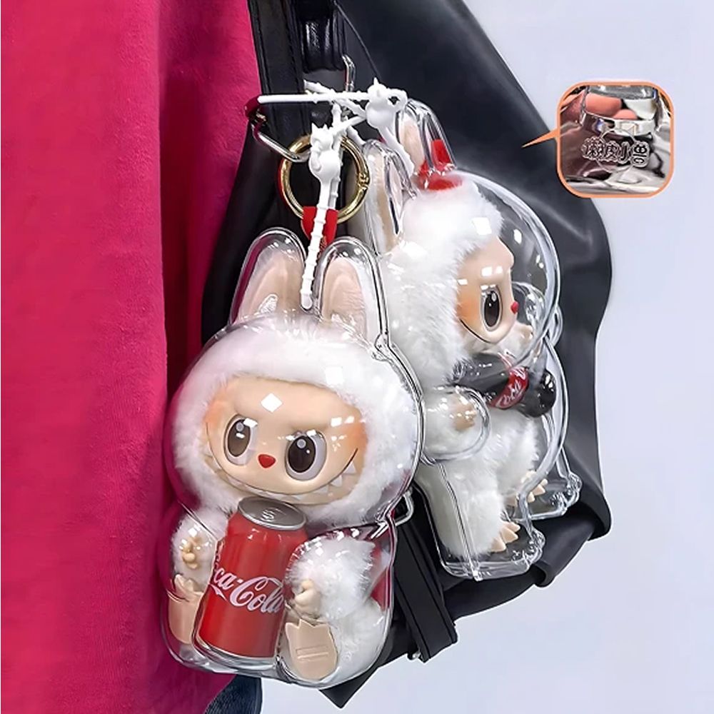 팝마트 라부부 콜라 케이스 인형 키링 LABUBU 케이스 코카콜라 호박 호환 투명 커버 - 상세 이미지 3