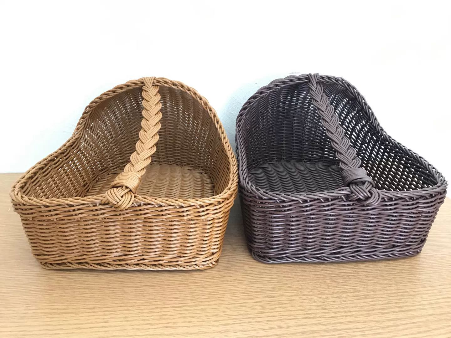 라탄 원형 피크닉 따기 수납 짠 인도네시아 상자 보관 사각형 그레이퍼플 36x28x35 - 상세 이미지 2
