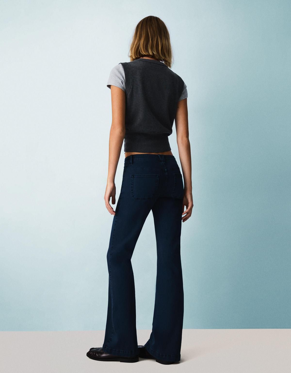 버쉬카 데님 플랩 포켓 플레어 팬츠 5130/388 NAVY - 상세 이미지 4