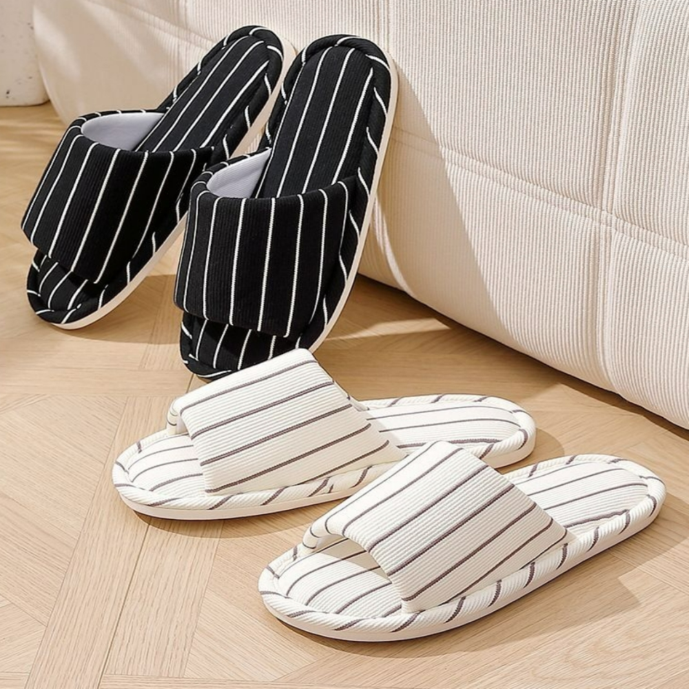 스트라이프 미끄럼방지 실내화 층간소음 쿠션 푹신한 거실화 슬리퍼