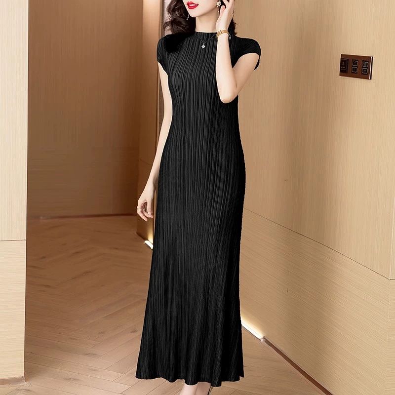 캡소매 하이퀄리티 원피스 드레스 반목 여름 예쁜 여성 파티룩 연말룩 롱치마 롱원피스 진그레이 프리사이즈 - 상세 이미지 4