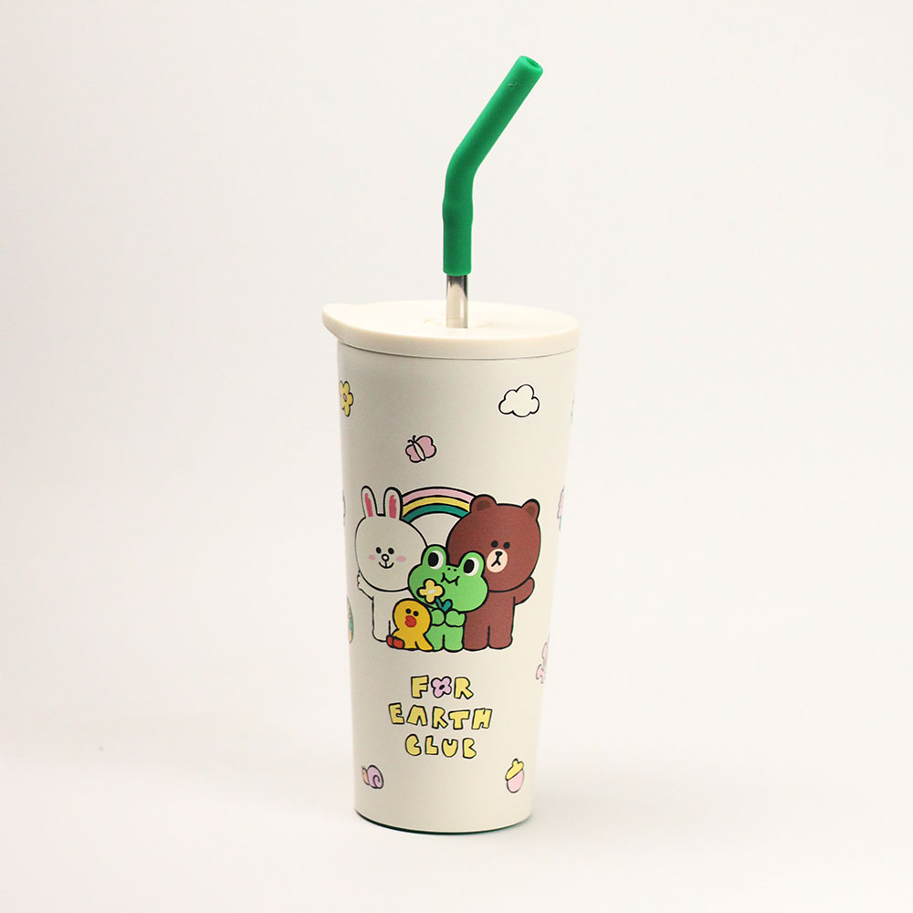 락앤락 라인프렌즈 스텐 빨대 텀블러 500ml 보온보냉 텀블러 차량 캠핑 보냉병 - 상품 이미지