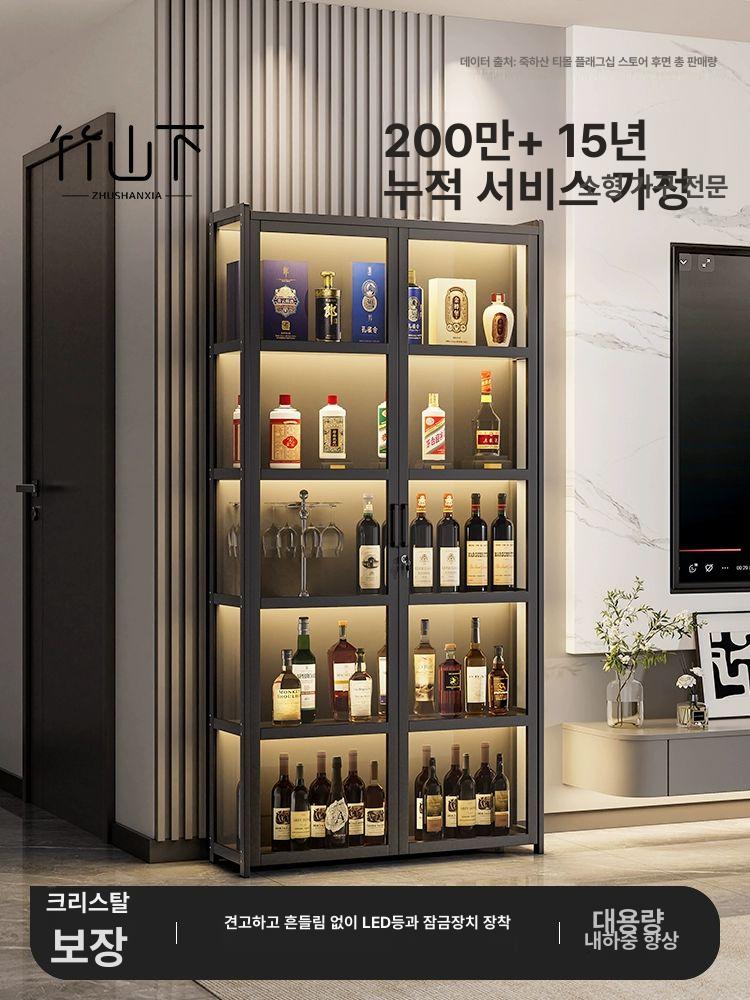 술진열장 조명 잠금장치 진열장 밀크화이트 피규어 케익 위스키진열 위스키진열장 술장 추천 잠금장치 및 조명 포함 6층 보증 - 상세 이미지 2