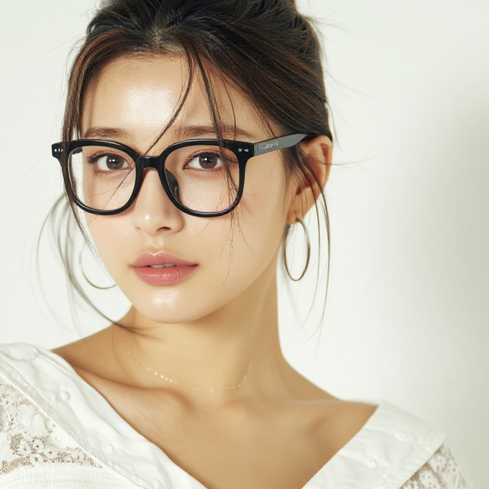 친환경 신소재 프랑스 아케마 빅사이즈 사각 스퀘어 투명 안경테 - 상세 이미지 4