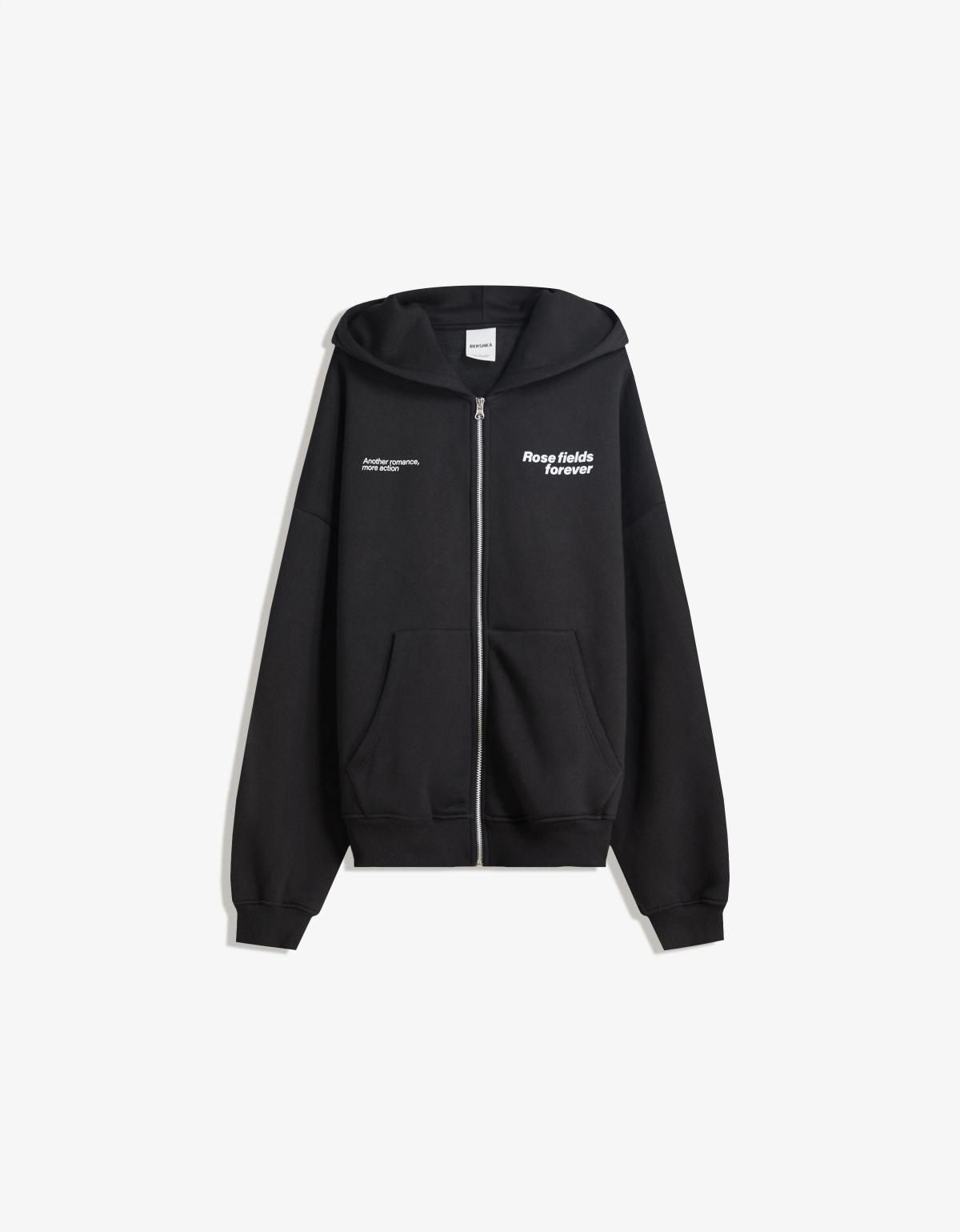 버쉬카 블랙 테크니컬 프린트 집업 후드티 7175/777 BLACK - 메인 이미지