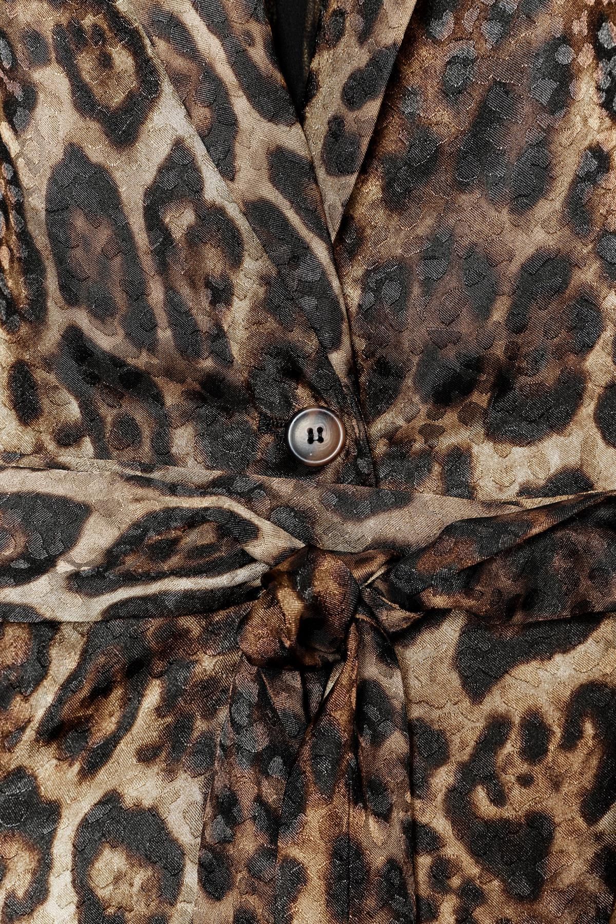 자라 애니멀 프린트 자카드 테일러드 벨트 블레이저 8640/156 LEOPARD - 상세 이미지 5