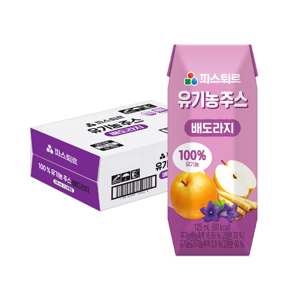 파스퇴르 유기농 음료 배도라지, 125ml, 24개 - 상품 이미지