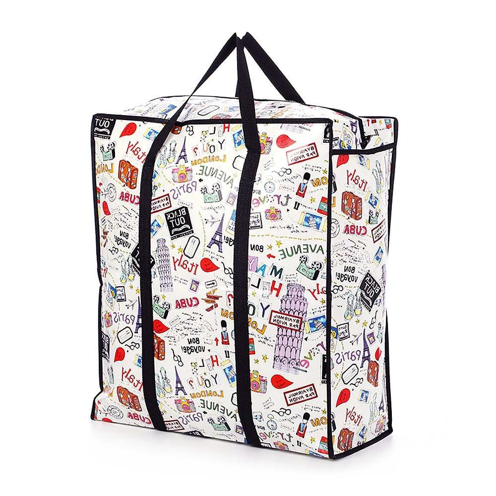 타포린 백 가방 55x62cm 손잡이 마트 지퍼 방수 - 메인 이미지