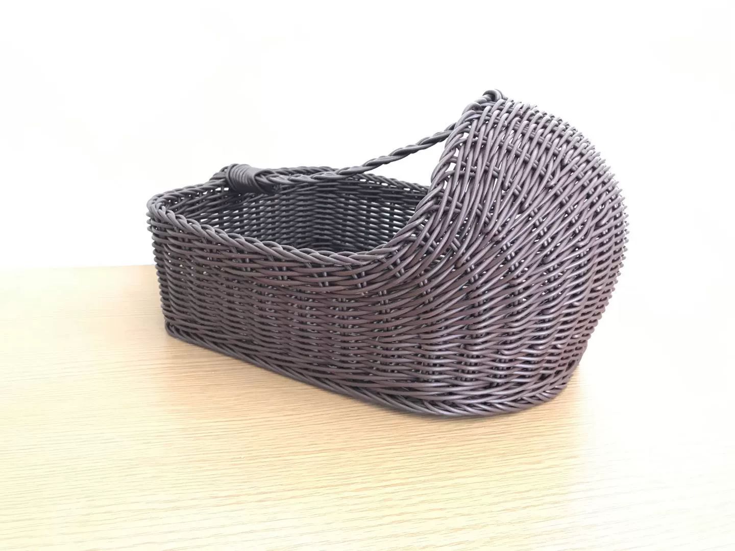 라탄 원형 피크닉 따기 수납 짠 인도네시아 상자 보관 사각형 그레이퍼플 36x28x35 - 상세 이미지 5