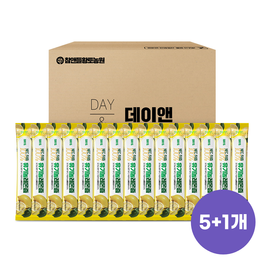 [5+1] 데이앤 유기농 착즙 레몬즙 20g 100포, 6개 - 상품 이미지