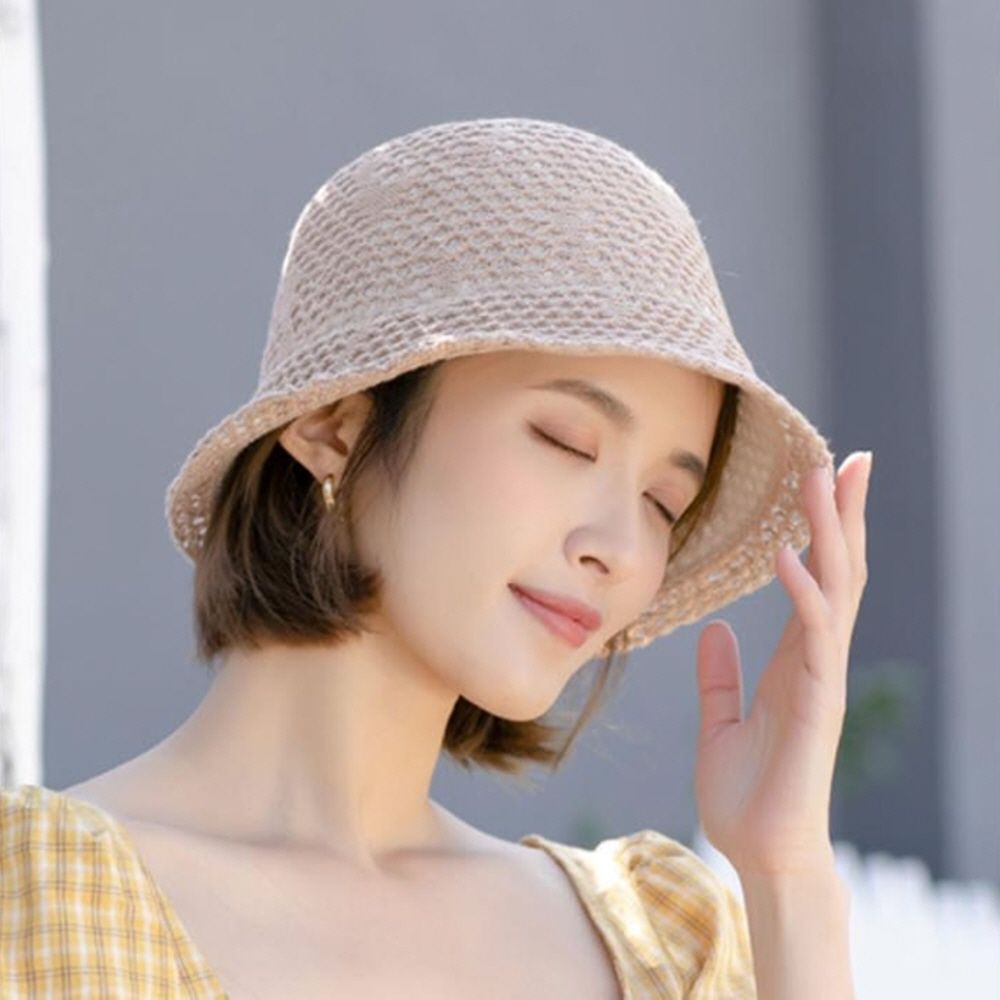 여성 여자 여행 나들이 외출 패션 모자 벙거지 버킷햇 블랙 - 메인 이미지
