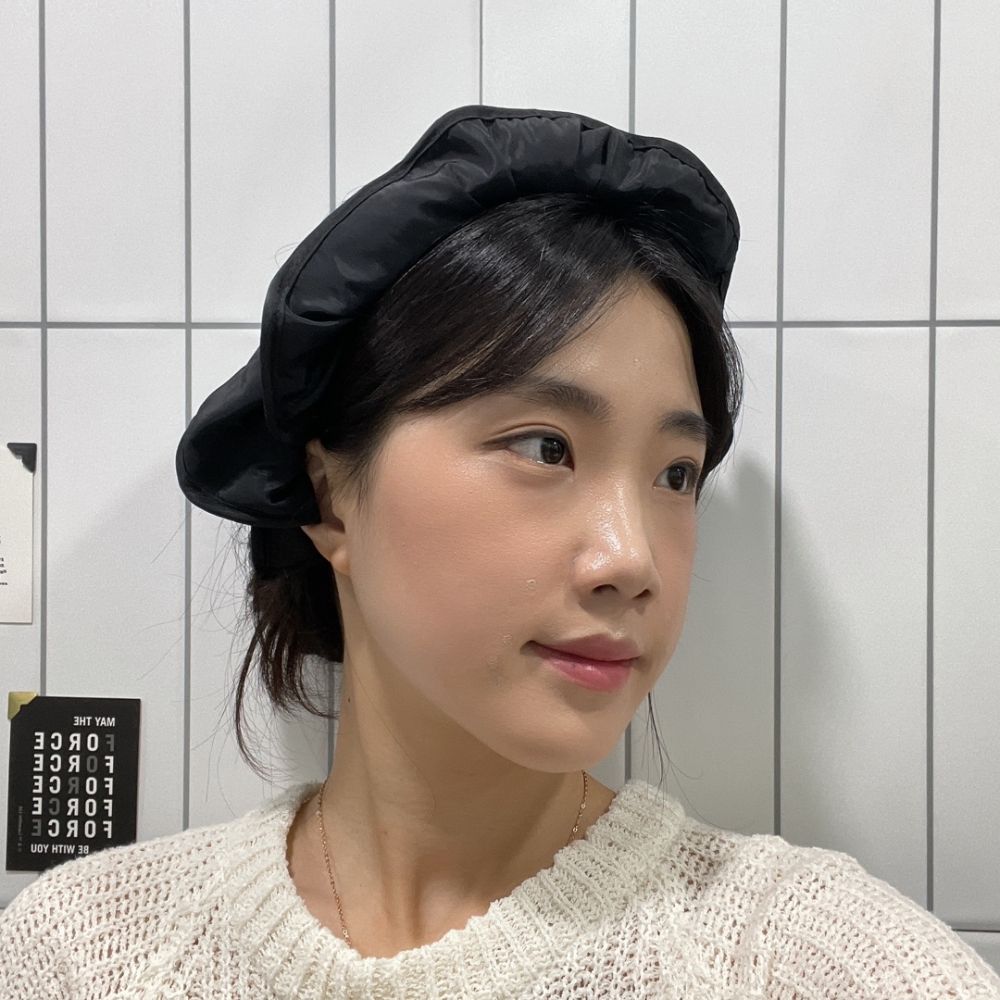 롤업 접는 머리띠 썬캡 모자 블랙 - 메인 이미지