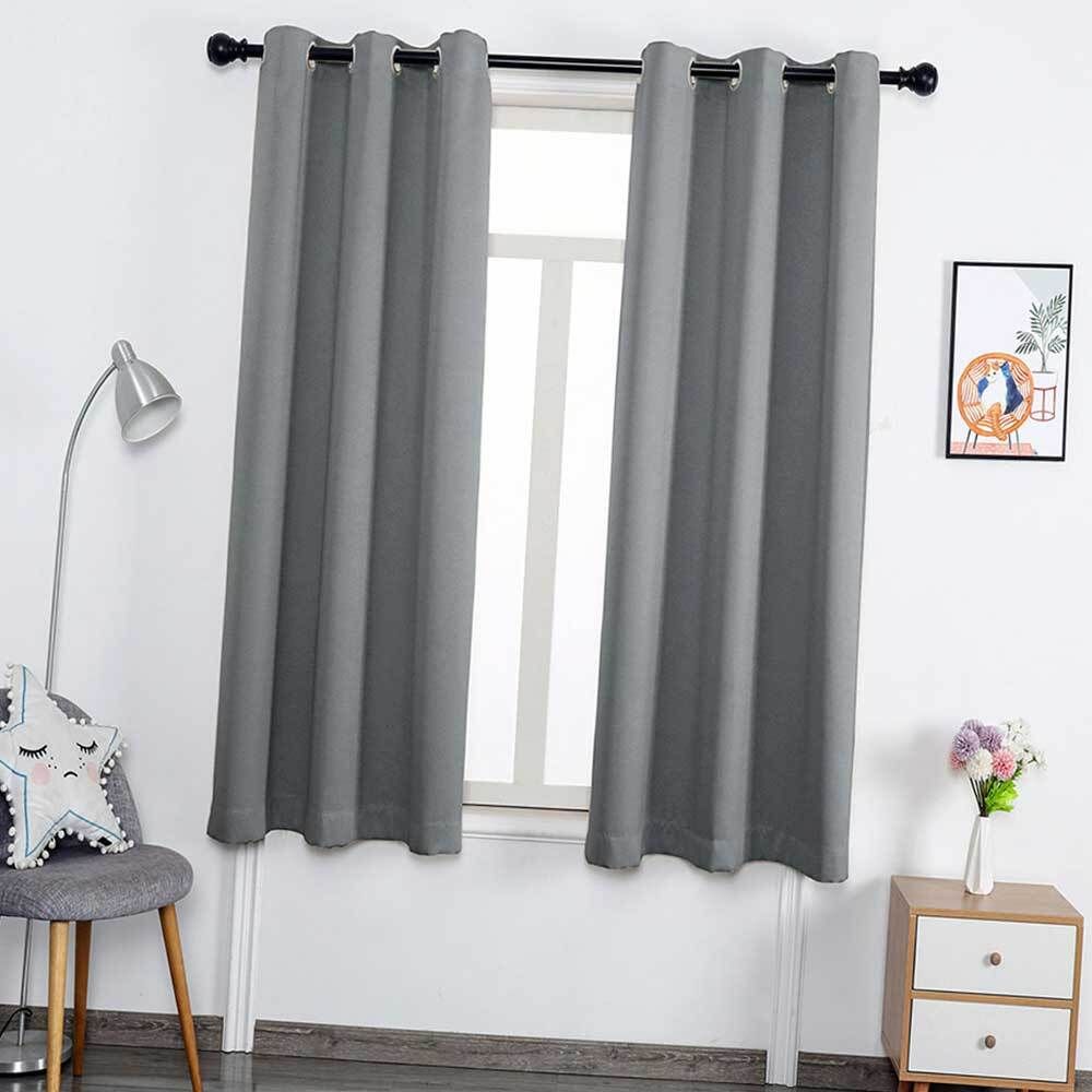 아일렛형암막커튼 2장세트 창문커튼 그레이