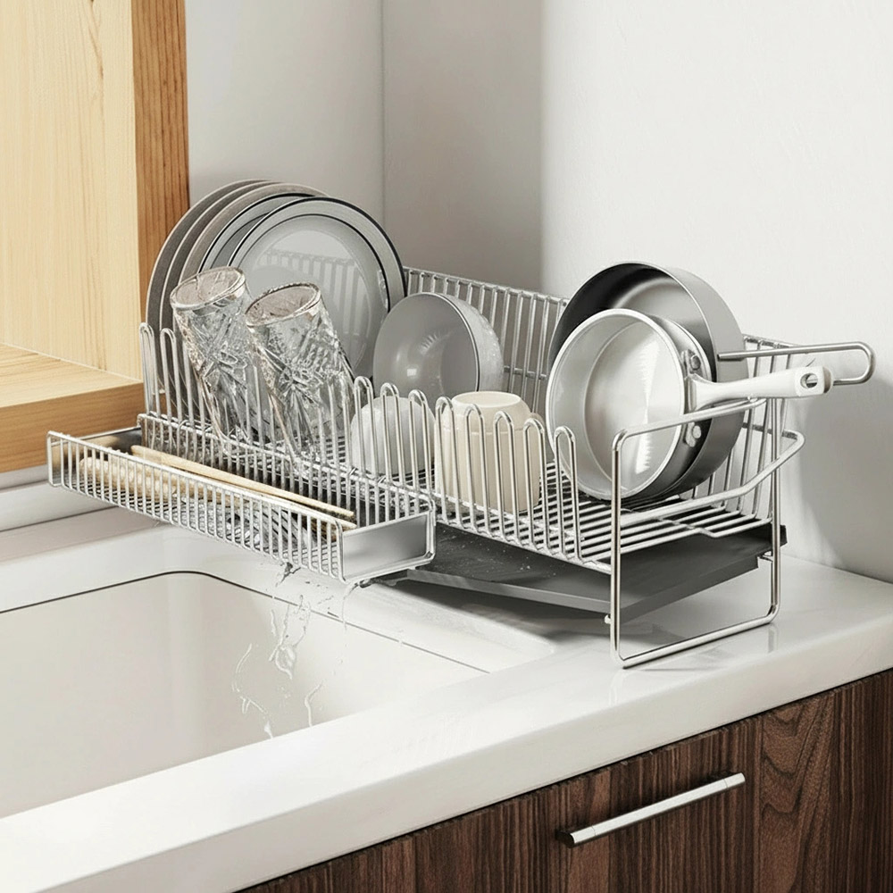 심플 스텐 설거지건조대 싱크대선반 그릇 물받이 컵건조대 물빠짐 정리