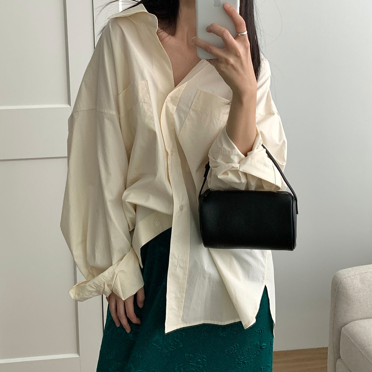 [일부당일] 바스켓 레가시 셔츠 오버핏 루즈핏 코튼 남방 (4c)