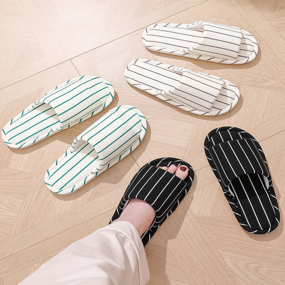 스트라이프 미끄럼방지 실내화 층간소음 쿠션 푹신한 거실화 슬리퍼