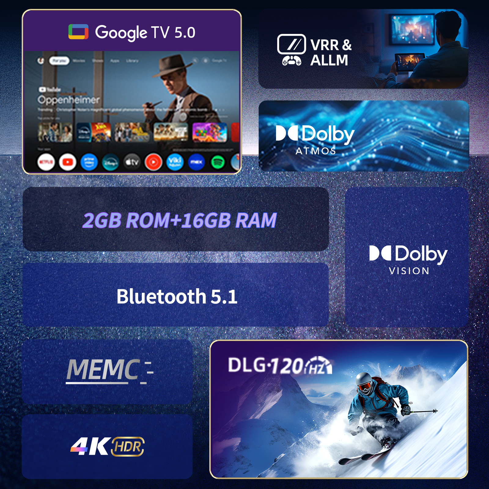 스마트TV U75M9 189cm(75인치) 으뜸가전 창홍 4K 구글 5.0 블루투스 - 상세 이미지 3