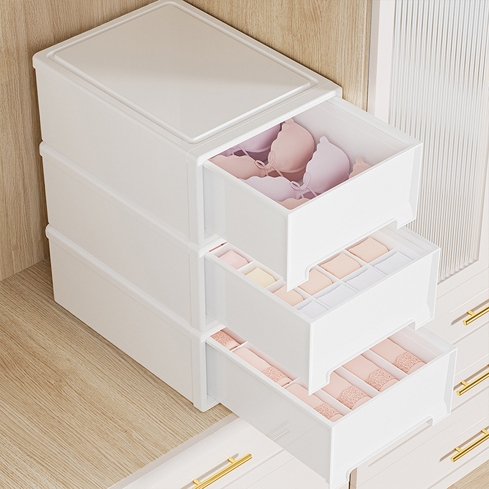 1+1 옷장 투명 서랍형 슬라이딩 리빙박스 펜트리 옷 정리함 수납함 플라스틱 서랍 831