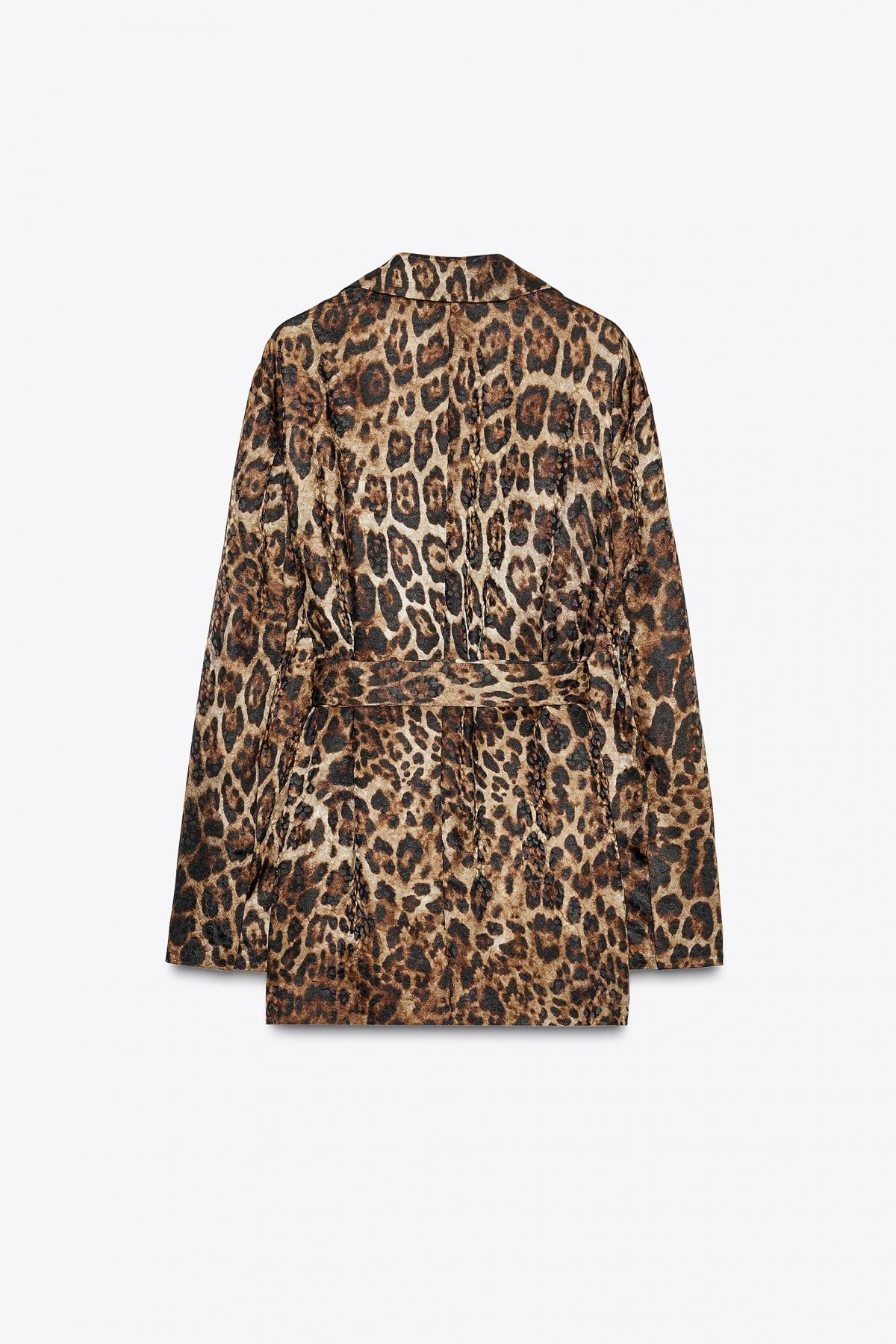 자라 애니멀 프린트 자카드 테일러드 벨트 블레이저 8640/156 LEOPARD - 상세 이미지 4
