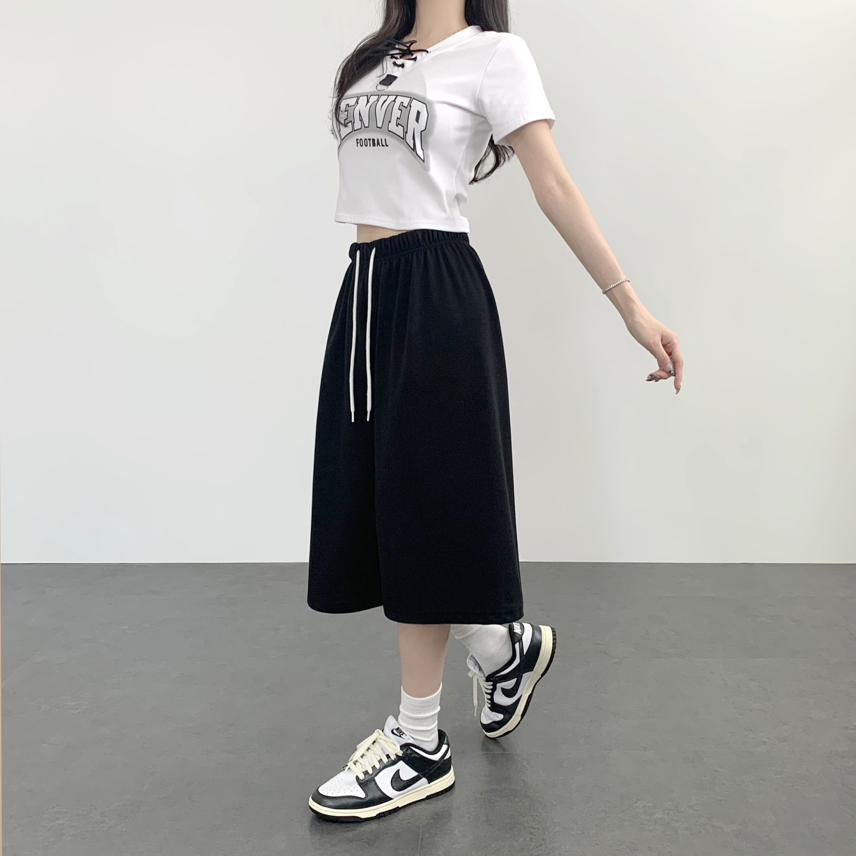 여성 버뮤다팬츠 버뮤다반바지 트랙팬츠 - 상세 이미지 2