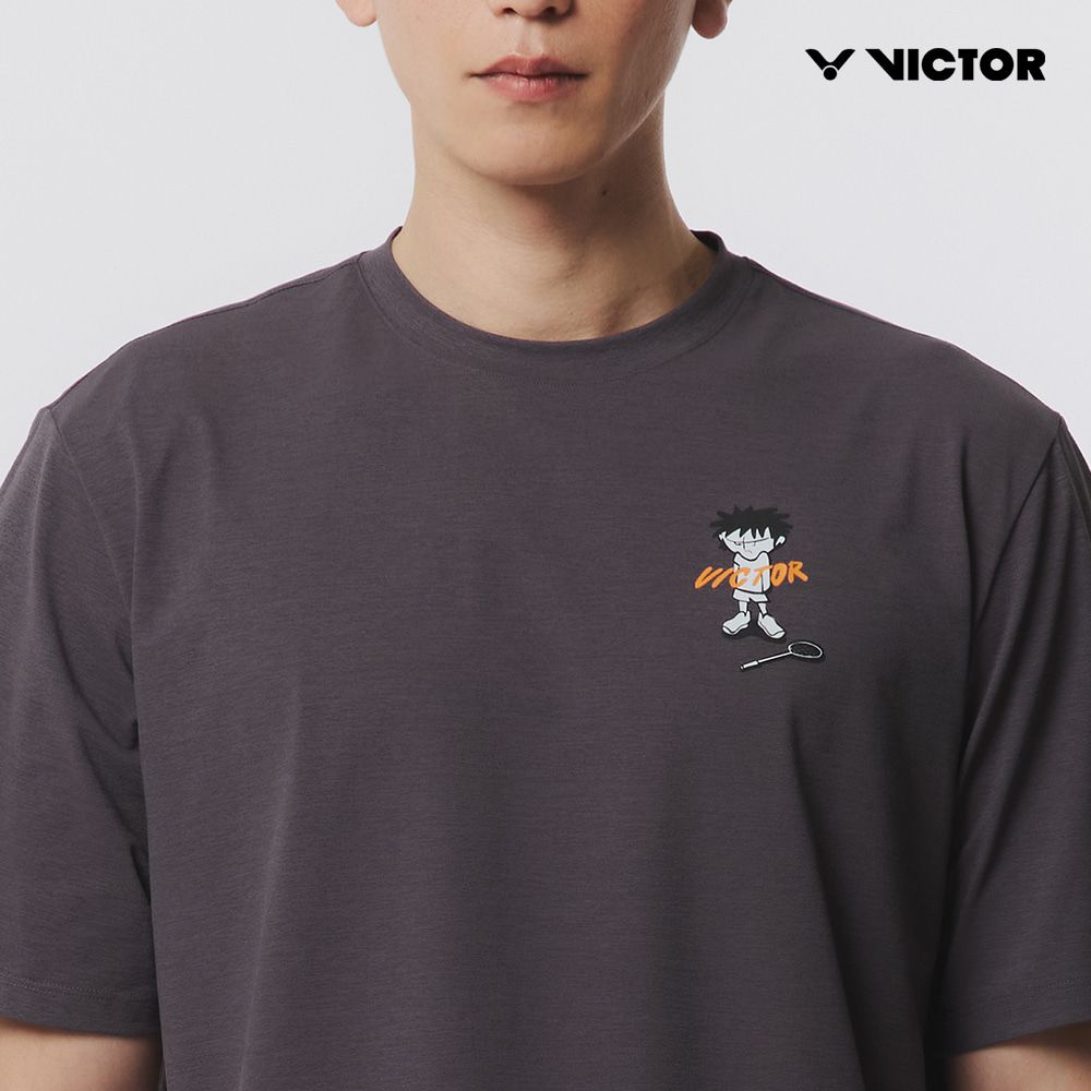 빅터 배드민턴 남여공용 오버핏 반팔라운드티셔츠 VT25CTO209U 차콜 - 상세 이미지 3