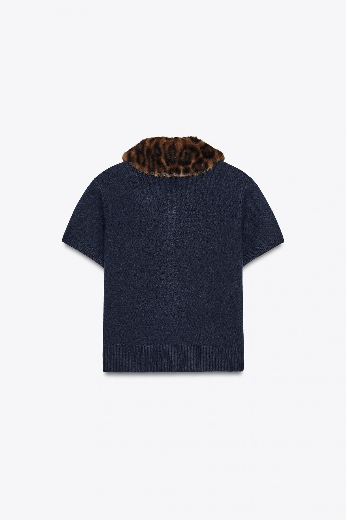 자라 애니멀퍼카라 반팔 니트 가디건 2756/125 NAVY BLUE - 상세 이미지 2