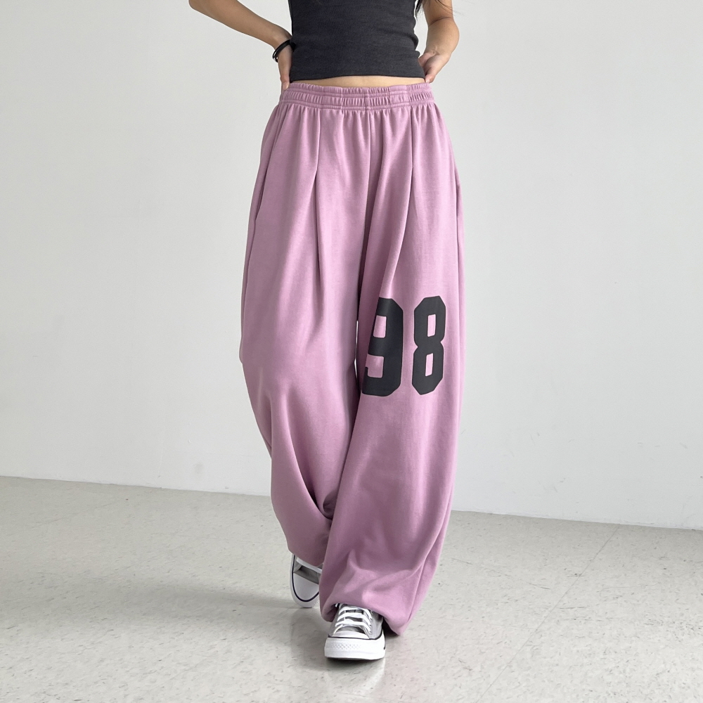 여성조거팬츠 밴딩 핀턱 와이드 봄 여름 가을 트레이닝 츄리닝 넘버플렉스 조거팬츠 - 상세 이미지 5