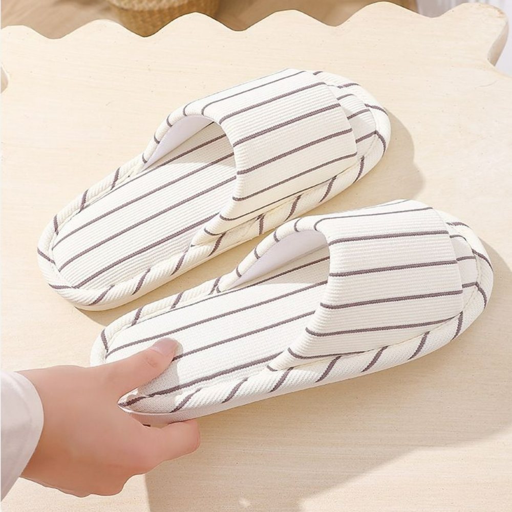 스트라이프 미끄럼방지 실내화 층간소음 쿠션 푹신한 거실화 슬리퍼