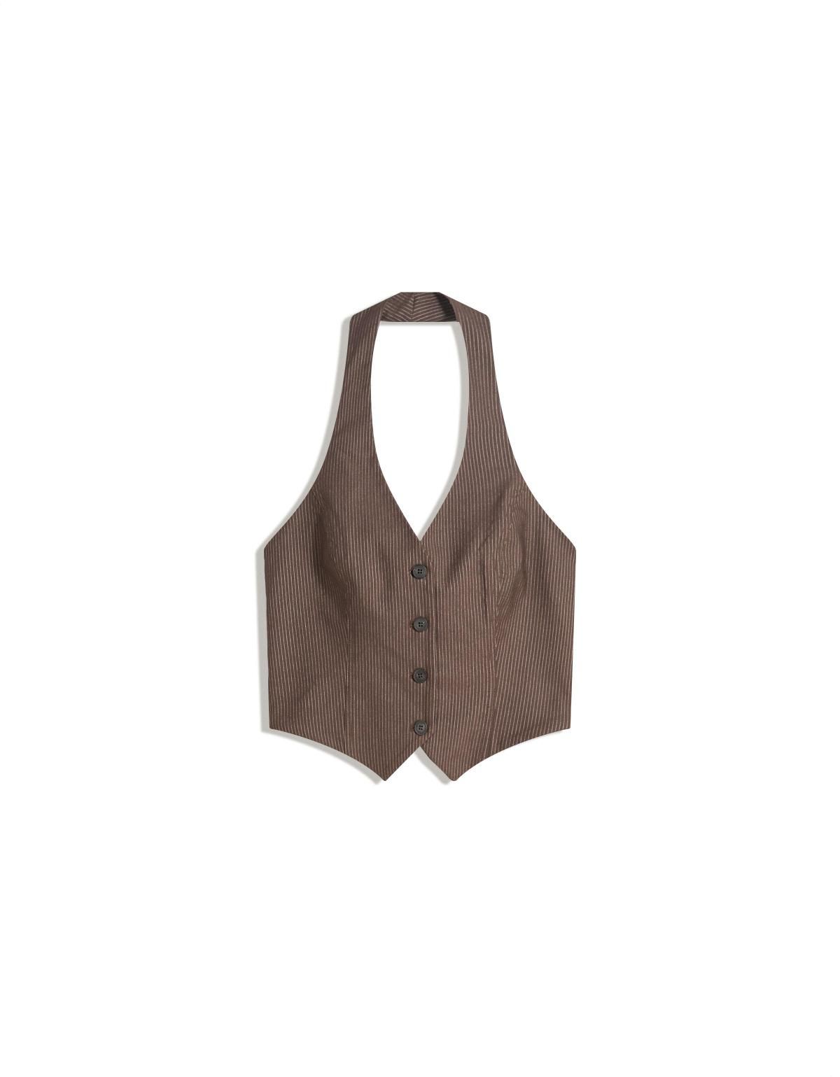 버쉬카 테일러드 스트라이프 벵갈린 베스트 8572/707 BROWN - 상세 이미지 3