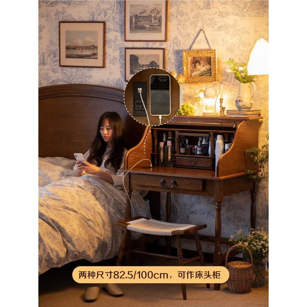 뷰로데스크 콘솔 엔틱 북유럽 인테리어 복도 테이블 화장대 복고풍 침실 - 상세 이미지 4