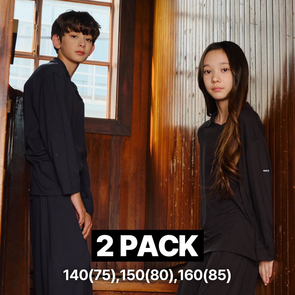 마밤 MSMV 2PACK 피치기모 아동 주니어 잠옷 실내복 카라넥세트  [6COLORS] - 상품 이미지