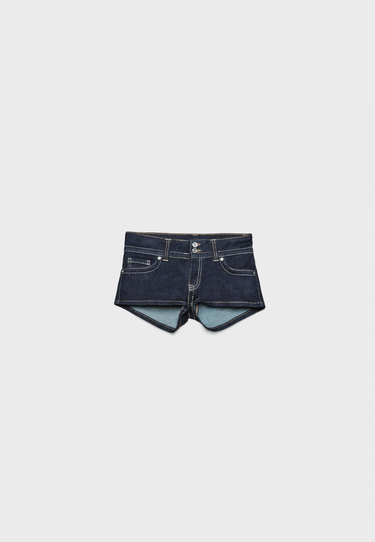 스트라디바리우스 트렌디 로우웨이스트 데님 마이크로 쇼츠 1367/120 MEDIUM DENIM WASH - 상품 이미지