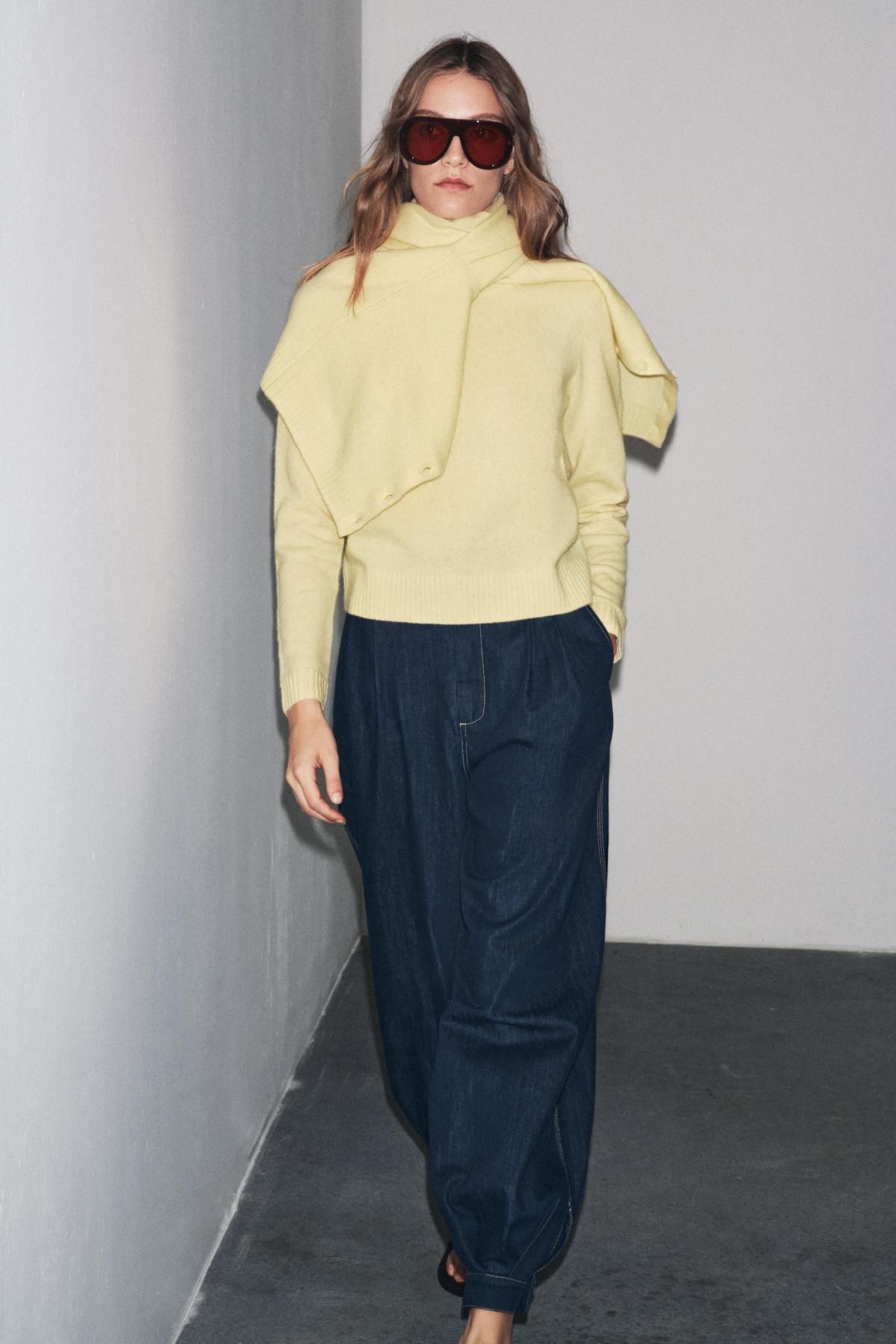 자라 100 울 라운드넥 베이직 재킷 2893/106 LIGHT YELLOW - 상세 이미지 2
