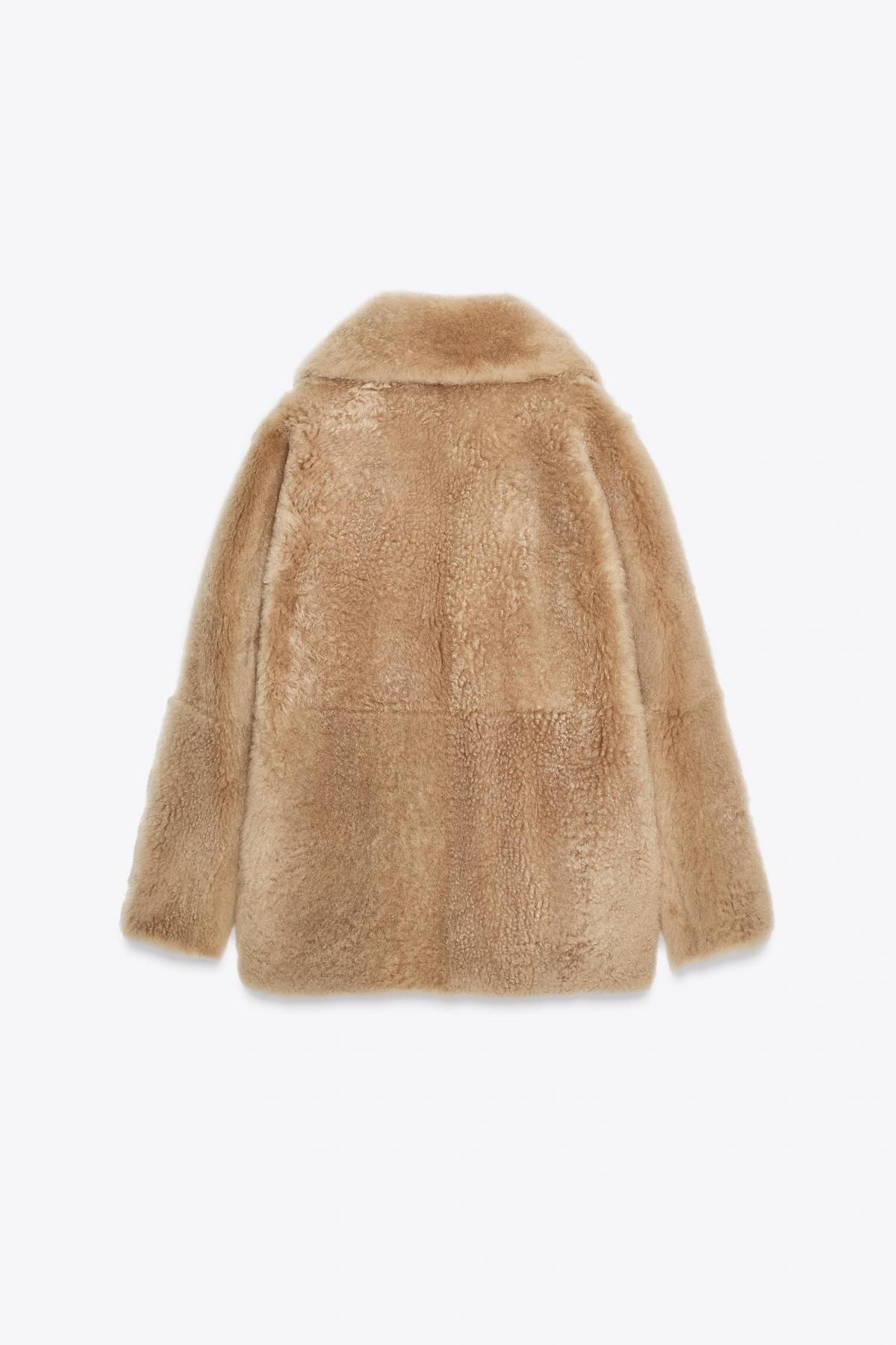 자라 프리미엄 내추럴 시어링 코트 2297/041 BEIGE - 상세 이미지 5