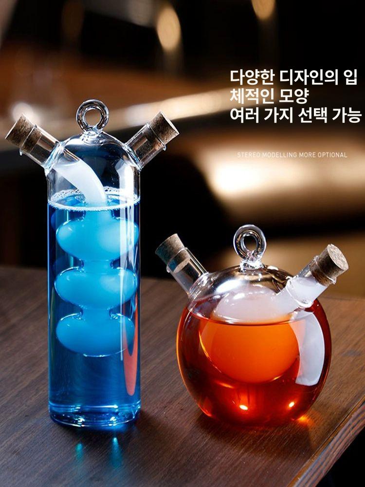 신기한 물병 투명 와인 음료 타파물통 물통 유리컵 먹방 유리물병 유리병 구형 완탕 컵 68ml 390ml - 상세 이미지 2