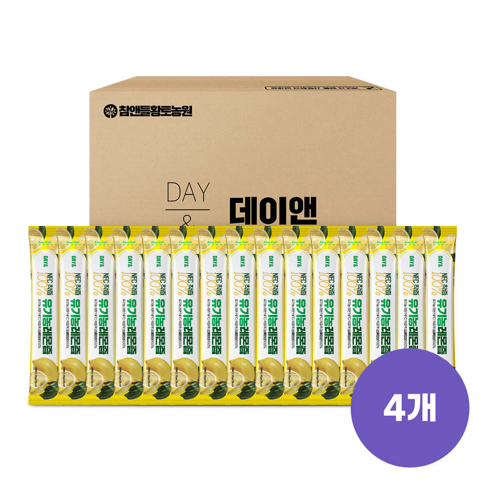 데이앤 유기농 착즙 레몬즙 20g 100포, 4개 - 메인 이미지