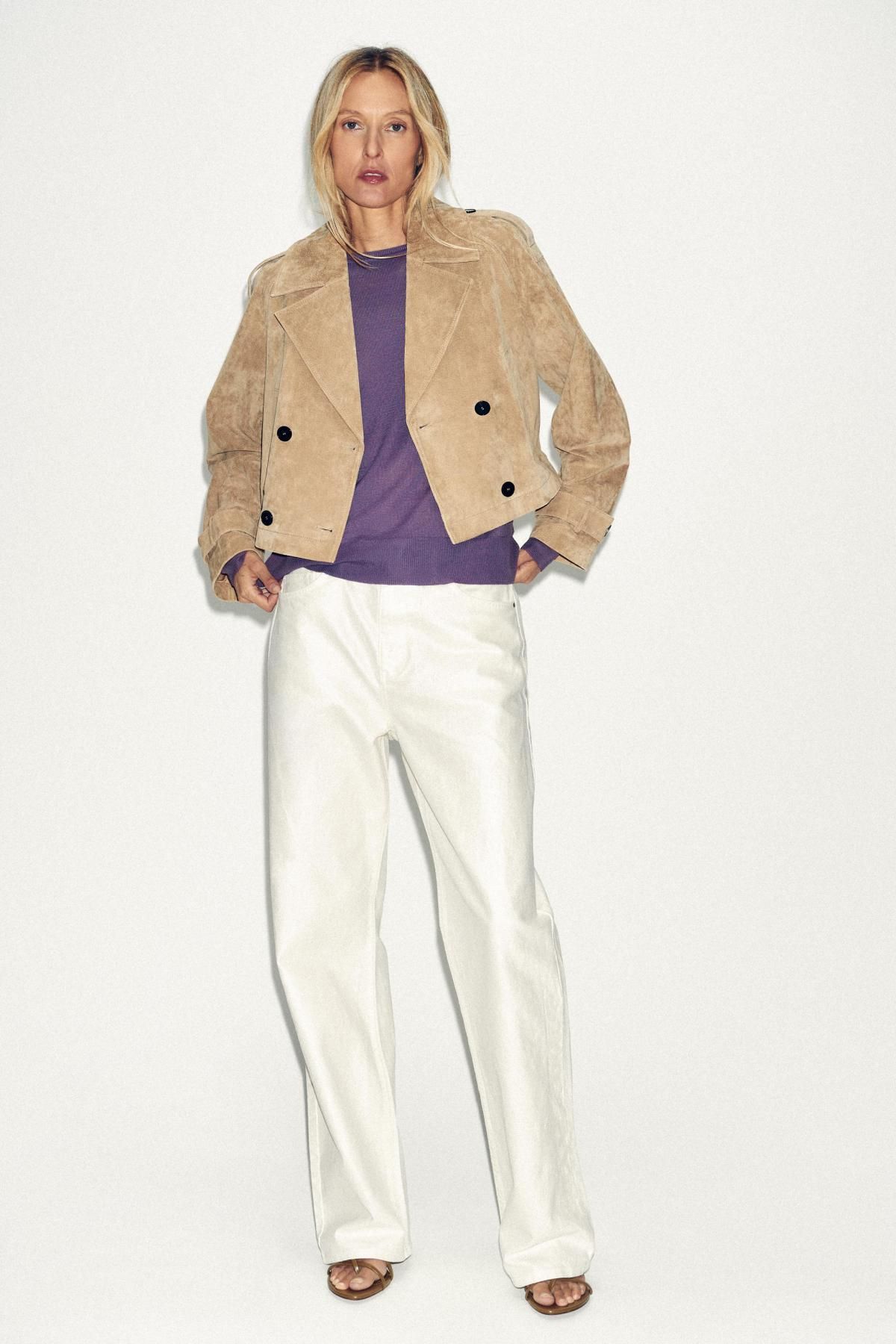 자라 라벤더 파인니트 라운드넥 니트 스웨터 1509/125 DUSTY PURPLE - 상세 이미지 3