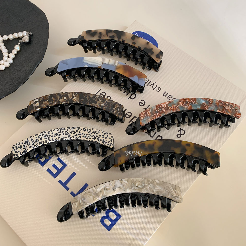 호피 바나나집게핀 숱많은 포니테일 헤어핀 레오파드머리핀 - 상세 이미지 4