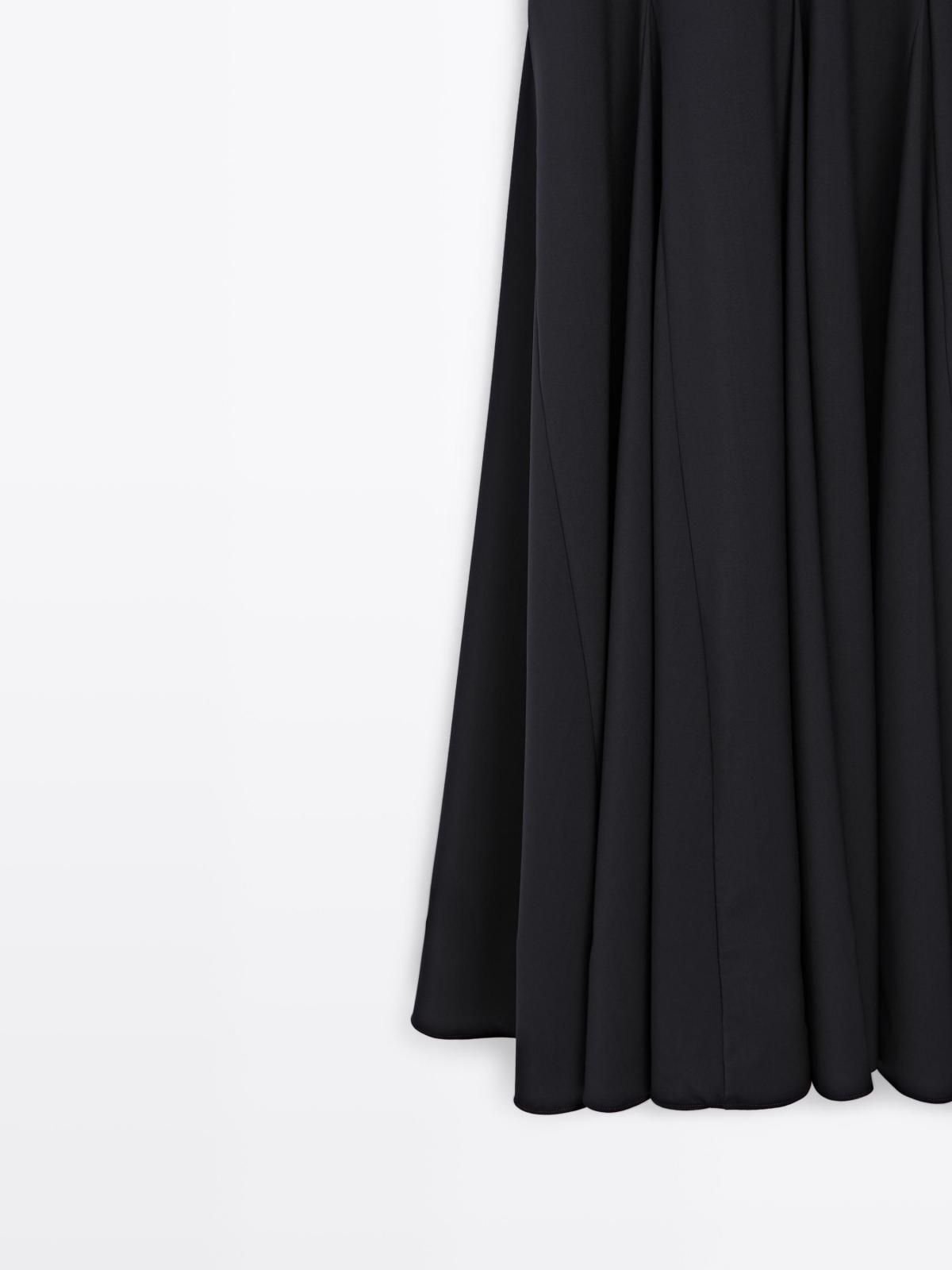 마시모두띠 브이넥 슬리브리스 롱 고데트 원피스 9105/950 NAVY BLUE - 상세 이미지 2