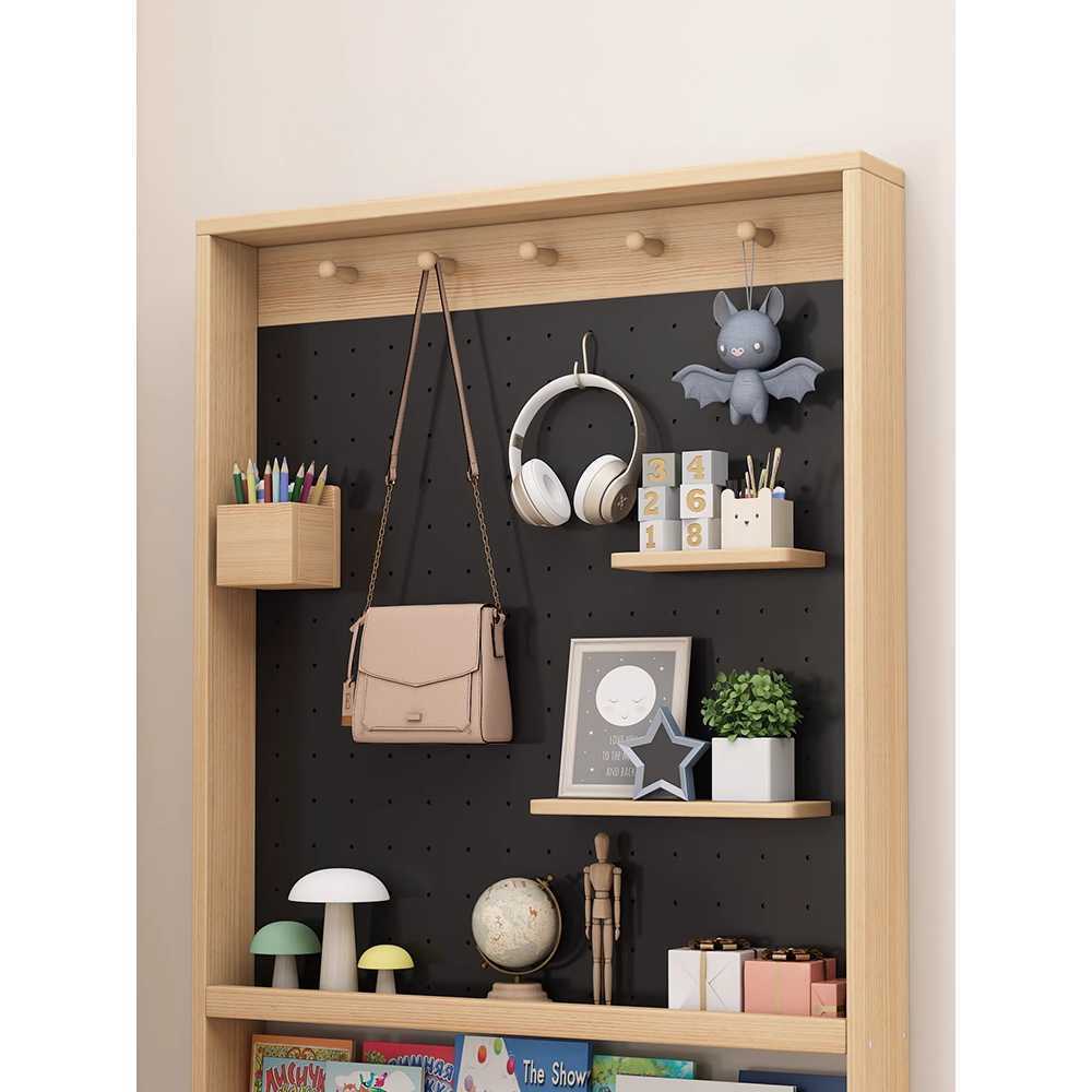 문뒤 수납장 얇은 공간 활용 다용도 깔끔 정리 수납함 오크+블랙 40x10cm - 상세 이미지 4