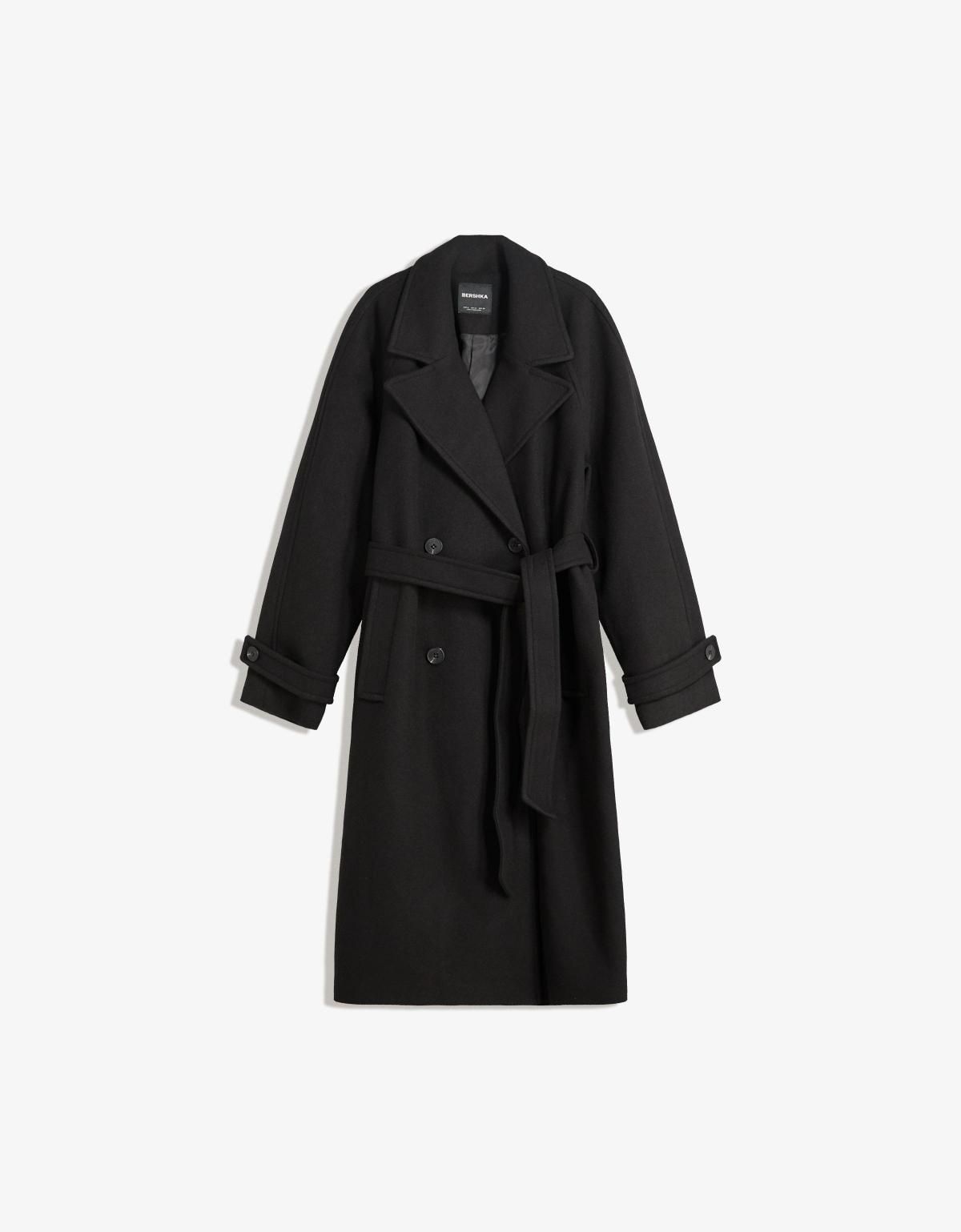 버쉬카 소프트 테크니컬 벨티드 블랙 트렌치코트 6891/200 BLACK - 상세 이미지 3