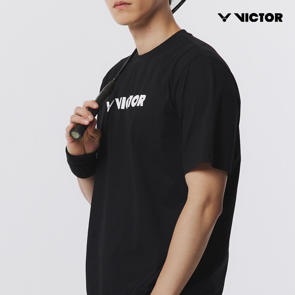 빅터 배드민턴 남여공용 오버핏 반팔라운드티셔츠 VT25CTO200U 블랙 - 메인 이미지
