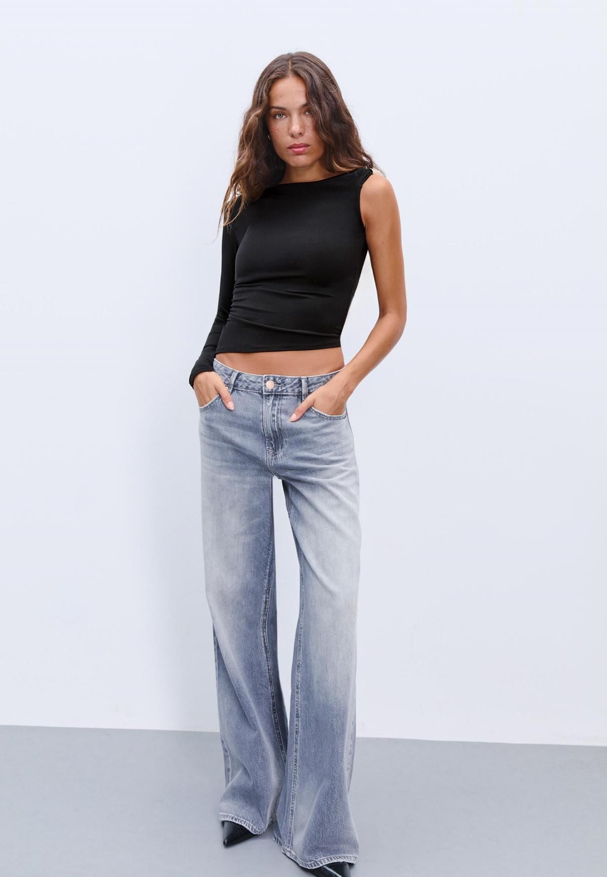 스트라디바리우스 언밸런스 메탈링 원숄더 긴팔 탑 8081/961 BLACK - 상세 이미지 5