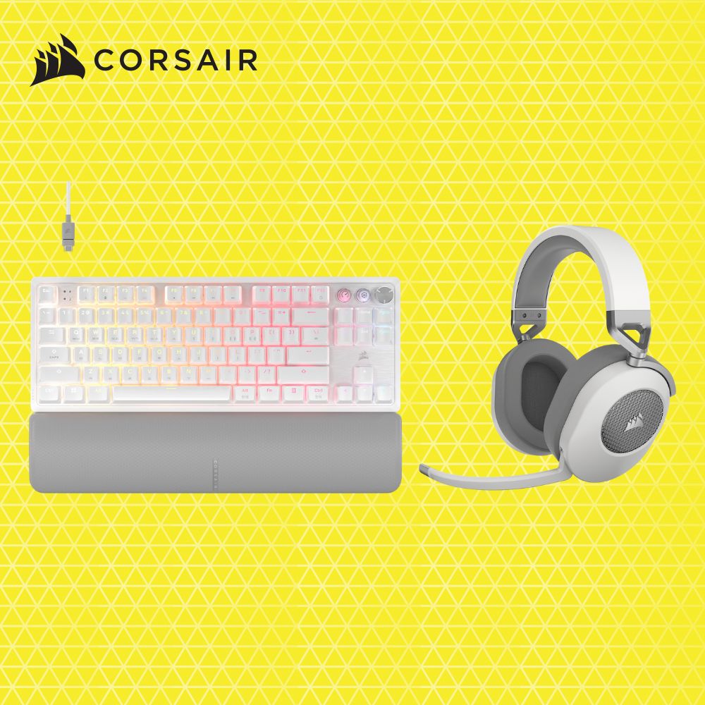 커세어 K70 MGX TKL 자석축 래피드트리거키보드 기계식 + HS65 무선헤드셋 화이트 세트 - 메인 이미지