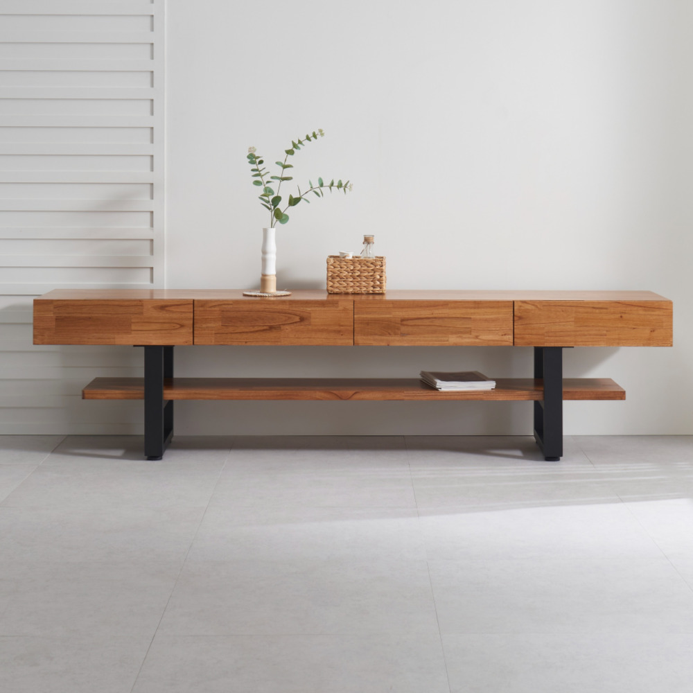 쿠쿠2 2100 원목 높은 티비다이 안방 티비장 거실 TV 다이 장식장