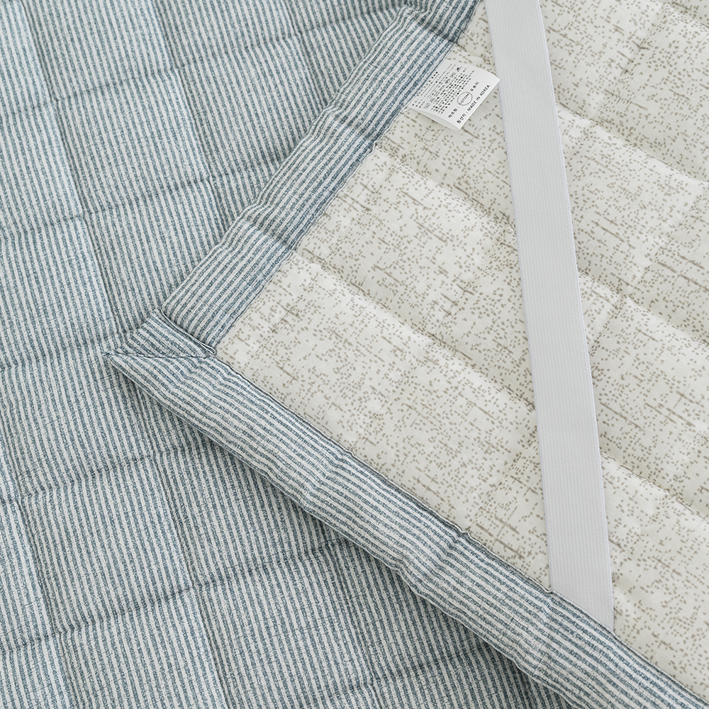 쿠에뜨 사계절패드 모달100 알러지케어 마일드 스트라이프 모던 SS 고정밴드 침대패드