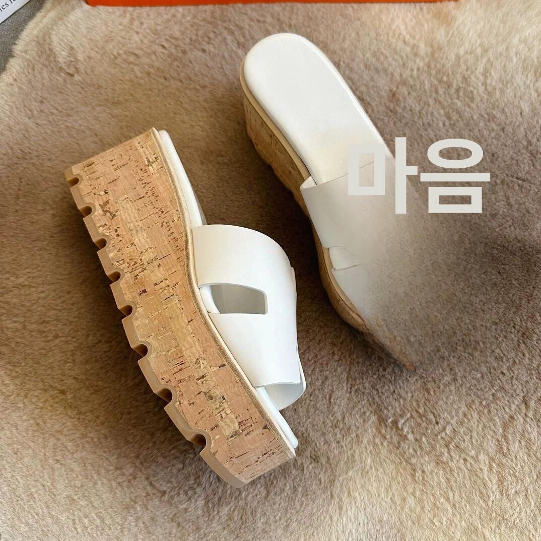 여성 통굽 웨지힐 웨지 플랫폼 샌달 키높이 에스파듀 여름샌들 여성샌들 통굽샌들 연갈색 굽 높이 7CM 36 - 상세 이미지 2
